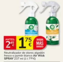 Air Wick - Neutralizador De Olores Algodón Fresco O Jazmín Blanco