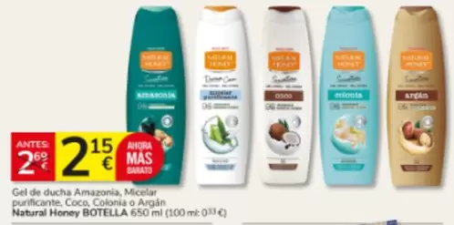 Natural Honey - Gel De Ducha Amazonia, Meclair Purificante, Coco, Colonia O Arain