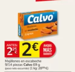 Calvo - Mejillones En Escabeche 9/14 Piezas