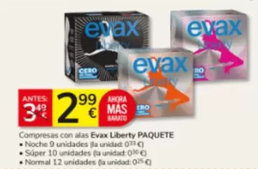Evax - Compresas Con Alas Liberty Paquete