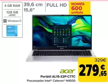 Acer - Portatil AL15-32P-C77C