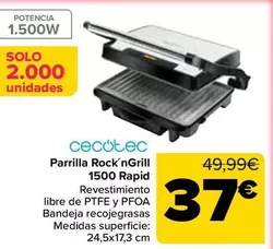Cecotec - Parrilla Rock' Ngrill 1500 Rapid