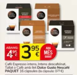 Nescafé - Cafe Espresso Intens, Interns Descafeinat, Tallat O Cafe Amb Llet Dolce Gusto