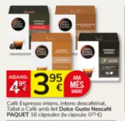 Nescafé - Dolce Gusto Cafè Espresso Intens, Intens Descafeinat, Tallat O Cafè Amb Llet