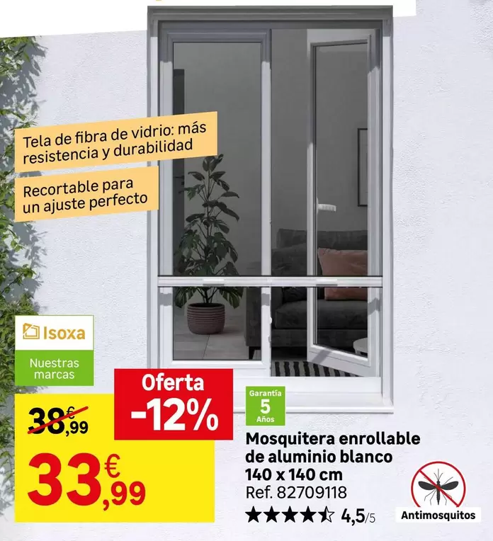 Perfecto - Mosquitera Enrollable De Aluminio Blanco
