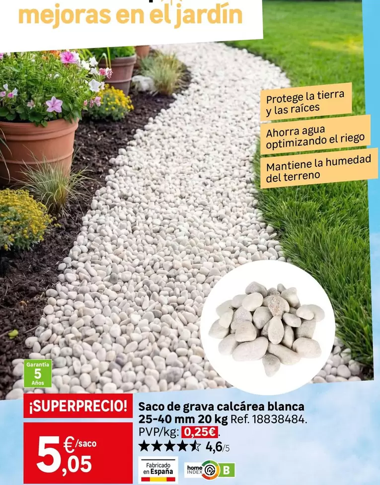 home - Saco De Grava Calçère Blanca 25-40 Mm 20 Kg Réf. 18838484