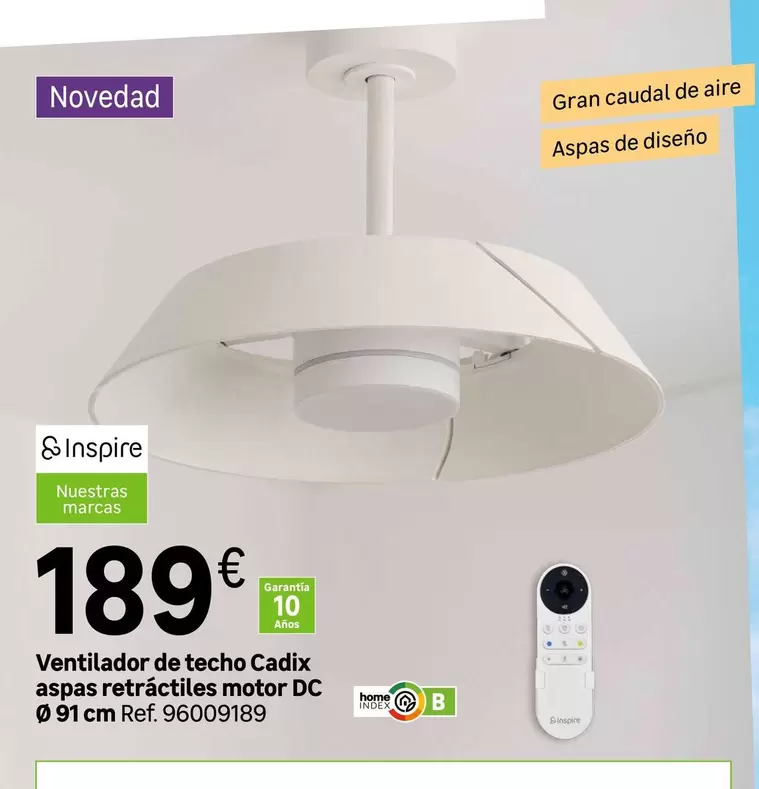 Aire - Ventilador De Techo Aspas Retractiles Motor Dc