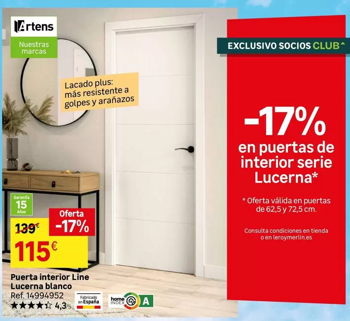 Blanco - Puerta Interior Line Lucerna