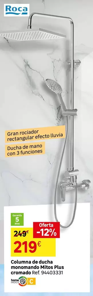 Roca - Columna De Ducha Manzana Higiene Plus