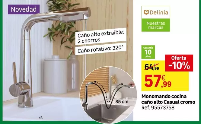 Monomando Cocina Cano Alto