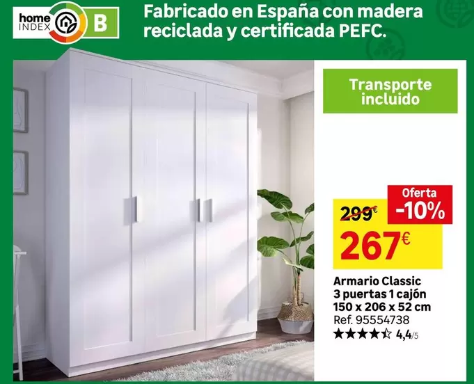 home - Armario Classic 3 Puertas 1 Cajon