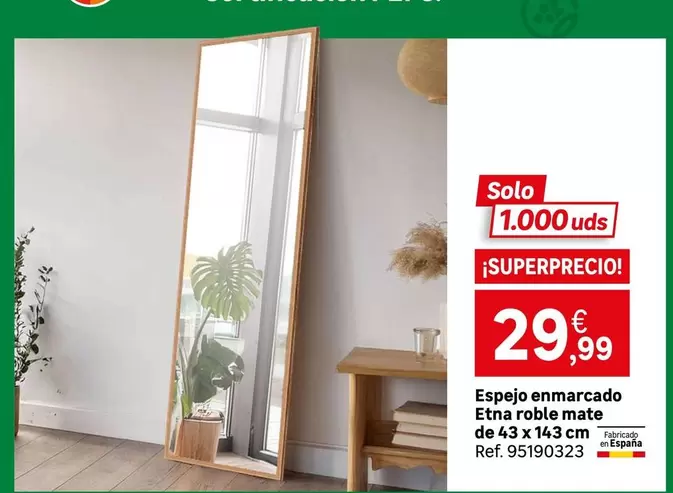 Solo - Espejo Enmarcado Etn Roble Mate