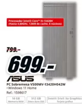 Asus - Pc Sobremesa V500MV-13420H042W