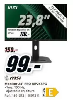 MSI - Monitor 24" Pro Mp245pg