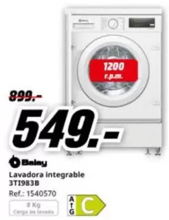 Balay - Lavadora Integrable 3t1983b