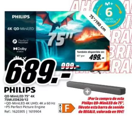Philips - Qd Miniled 75" 4k 75MlEd870/12