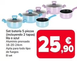 Set Bateria 5 Piezas Lila O Azul