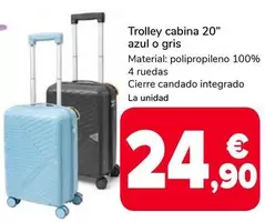 Trolley Cabina 20" Azul O Gris