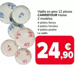 Carrefour Home - Vajilla En Gres 12 Piezas