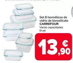 Carrefour - Set 8 Herméticos De Vidrio De Borosilicato