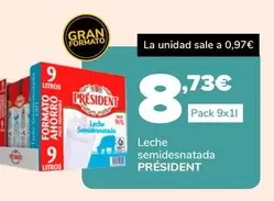 Président - Leche Semidesnatada