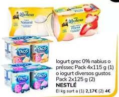 Nestlé - Yogurt Grec 0% Nabius O Préssec O Iogurt Diversos Gustos