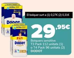 Dodot - Bolquers Sensitive T3 Pack 112 Unitats O T4 Pack 96 Unitats