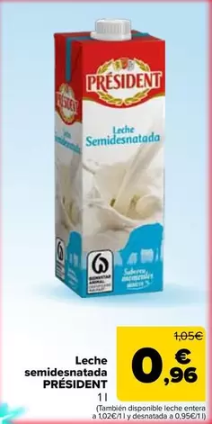 Président - Leche Semidesnatada 