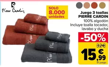 Pierre Cardin - Juego 3 Toallas