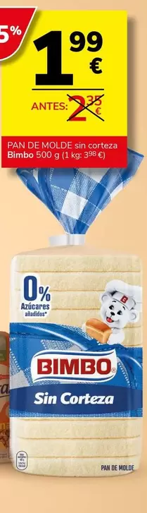 Bimbo - Pan De Moldes Sin Corteza