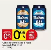 Mahou - Cerveza 0,0 Tostada O Rubia