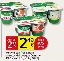 Danone - Activia Con Fresa, Pera O Frutos Del Bosque