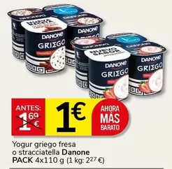Danone - Yogur Griego Fresa O Stracciatella