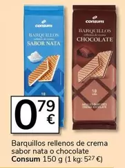 Consum - Barquillos Rellenos De Crema Sabor Nata O Chocolate