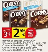 Corny - Barritas De Cereales Chocolate Con Leche 0% Chocolate Blanco 0% Chocolate Negro