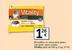 Vitality - Bocaditos En Salsa Para Gatos Con Pollo, Pavo Y Buey