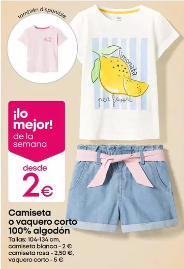 Camiseta O Vaquero Corto 100% Algodón