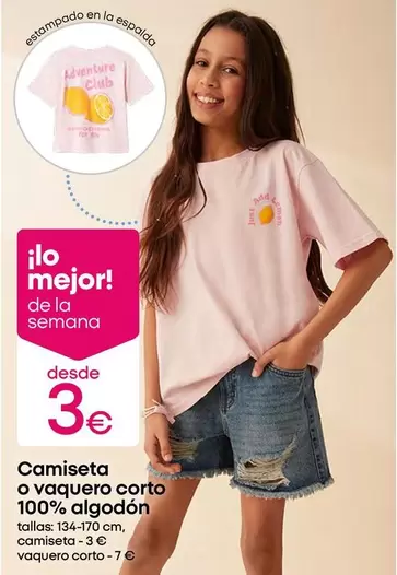 Camiseta O Vaquero Corto 100% Algodon