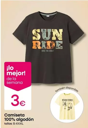 sun - Camiseta 100% Algodón