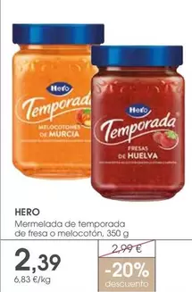 Hero - Mermelada De Temporada De Fresa O Melocoton