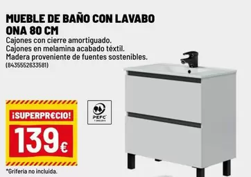 fuentes - Mueble De Baño Con Lavabo Ona 80 Cm