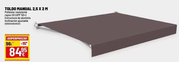Toldo Manual 2.5 X 2 M