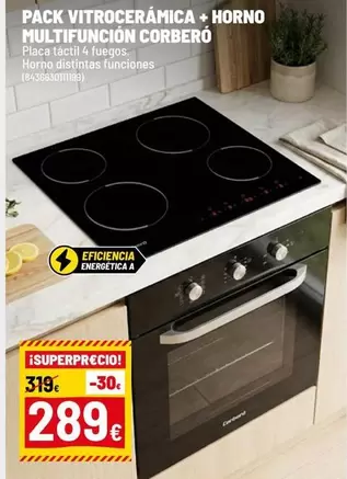 Pack Vitroceramica + Horno Multifuncion Corbero
