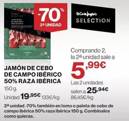 Jamón De Cebo De Campo Ibérico 50% Raza Ibérica