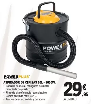 Power Plus - Aspirador De Cenizas 20L-1600W