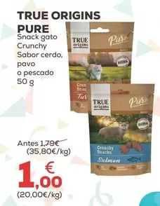 True Origins - Pure Snack Gato Crunchy Sabor Cerdo