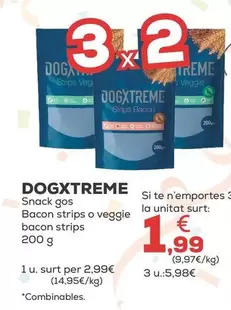 Dogxtreme - Snack Perro Bacon Strips O Veggie Bacon Strips