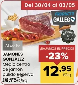 Jamones González - Medio Centro De Jamón Pulido Reserva