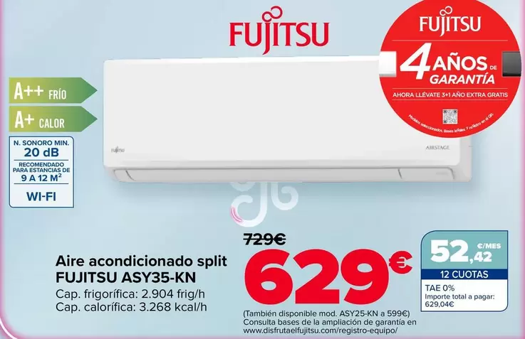Fujitsu - Aire Acondicionado Split  ASY35-KN