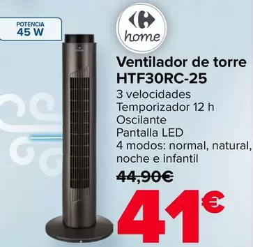 Carrefour Home - Ventilador De Torre HTF30RC-25